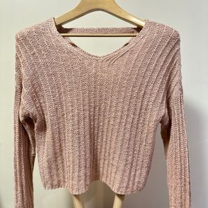 SO Women’s Pink Knit Sweater Size XS V-Neck Pullover